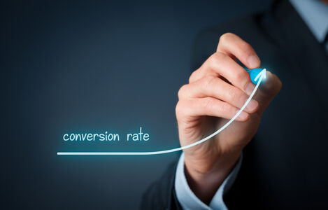 Conversion,Rate,(internet,Marketing),Concept.,Businessman,(marketer),Draw,Growing,Graph